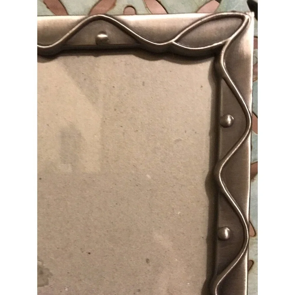 Unbranded Photo Frame Brushed Metal Geometric Design 4X6 Photo Used